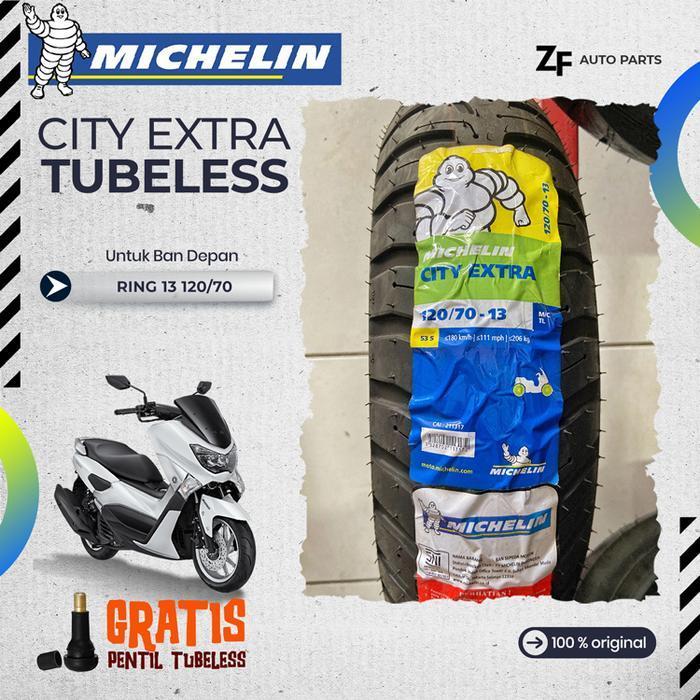 BAN MOTOR NMAX MICHELIN CITY EXTRA Ring 13 TUBELESS DEPAN BELAKANG NMAX