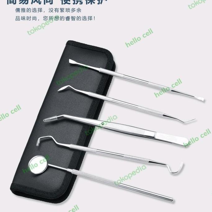 Whtting- Pinset Gigi Sonde Spregel Alat Periksa Pembersihan Gigi Dental Scaling Mulut Peralatan Gigi