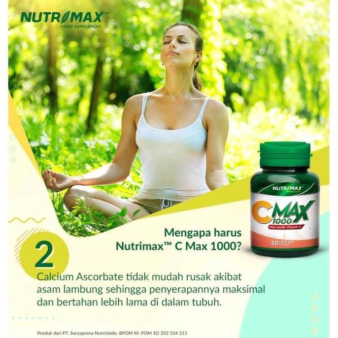 Hololoo- Nutrimax Cmax 1000 Mg 30 Tablet - Meningkatkan Daya Tahan Tubuh | Vitamin C  Acid Dewasa