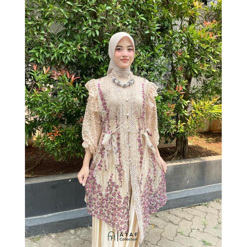 ATAF - MAURA Outer Tunik Tile Bordir Kombinasi brukat