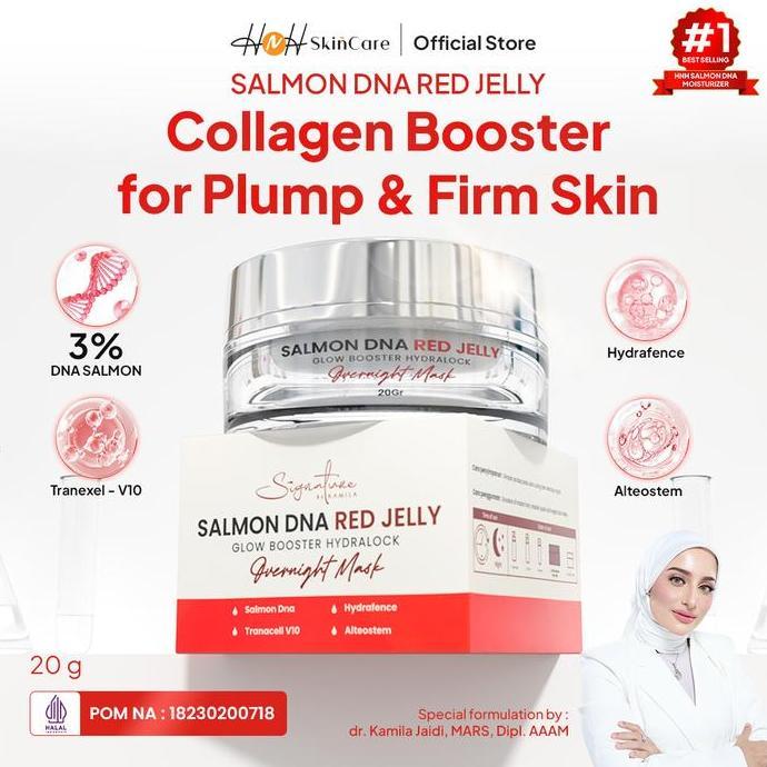 Cod,Bisa- Signature By Kamila - Salmon Dna Red Jelly - Sleeping Masker Salmon Dna Untuk Kulit Glowin