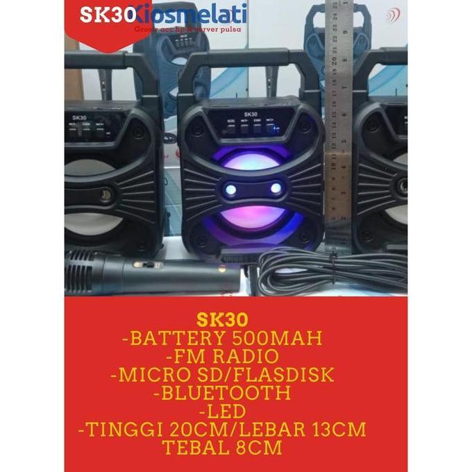 Speaker Bluetooth Karaoke Portable SK 12/ SK 15 Mega BAss FREE MIC