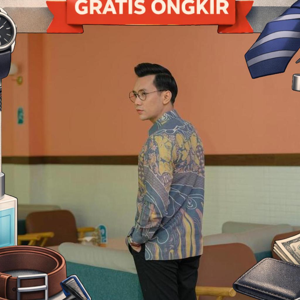 Kemeja Batik Pria Premium Reguler Fit Salm Abstrax Kiyyara Arshaka