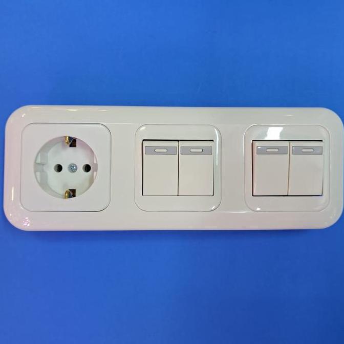 Fastrik- Stop Kontak + Saklar 4 3Gang Panasonic