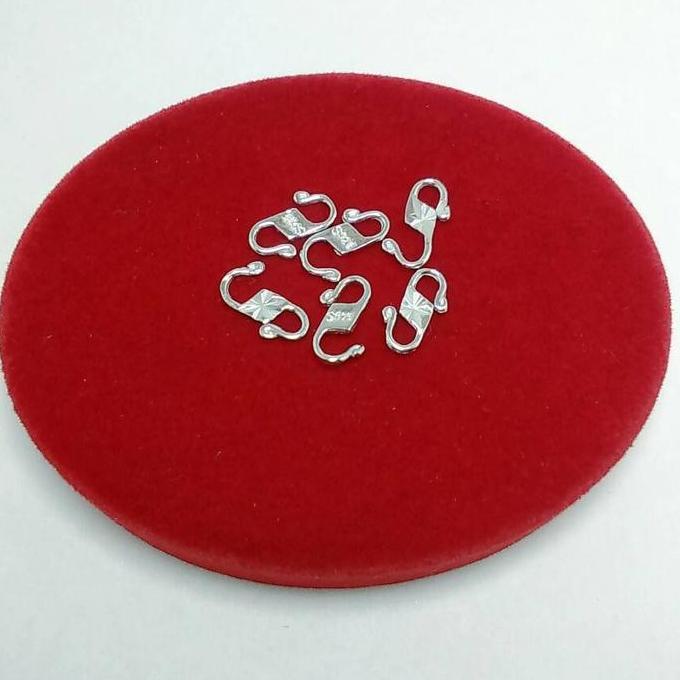 Lansungkirim- Kait/Kunci/Pengait Kalung Gelang Perak Silver 925 Lapis Emas Putih