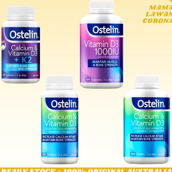 Cod,Bisa- Ostelin Calcium & Vitamin D3 130 300 Tablets Ostelin D3 Cal Dk2 60