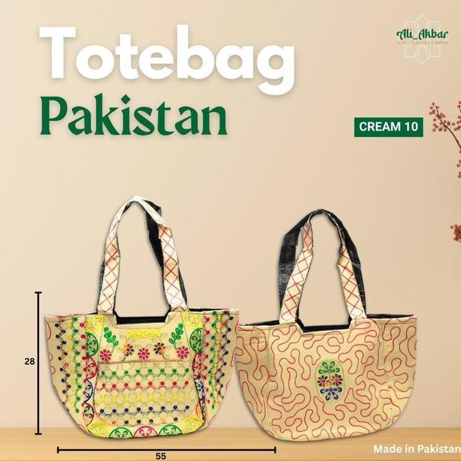 Beranigaya- Totebag Jinjing/Tas Jinjing/ Tas Ketek Etnik Pakistan Klasik Bahan Sintetis Ringan 52X29