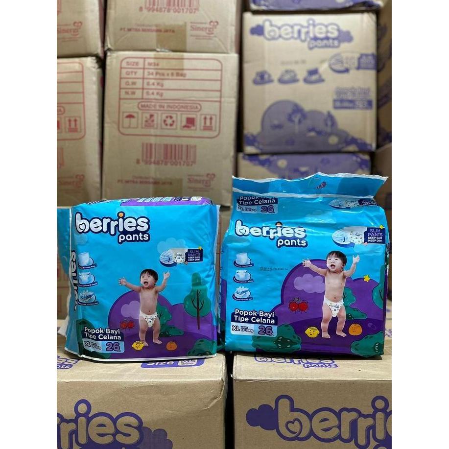 Cod,Bisa- [2 Ball] Berries Pants M34 / L30 / Xl26 Popok Bayi Celana