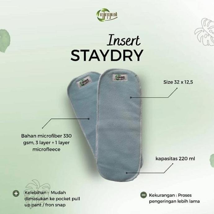 Cod,Bisa- Ningrat Extra Insert Clodi Penyerap Popok Kain Microfiber Bamboo Hemp Bayi