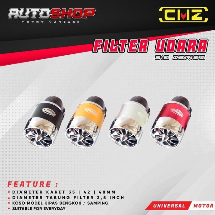 Look- Filter Karbu Model Bengkok Jamur Kipas Bisa Berputar Air Filter Open Filter Racing Universal P