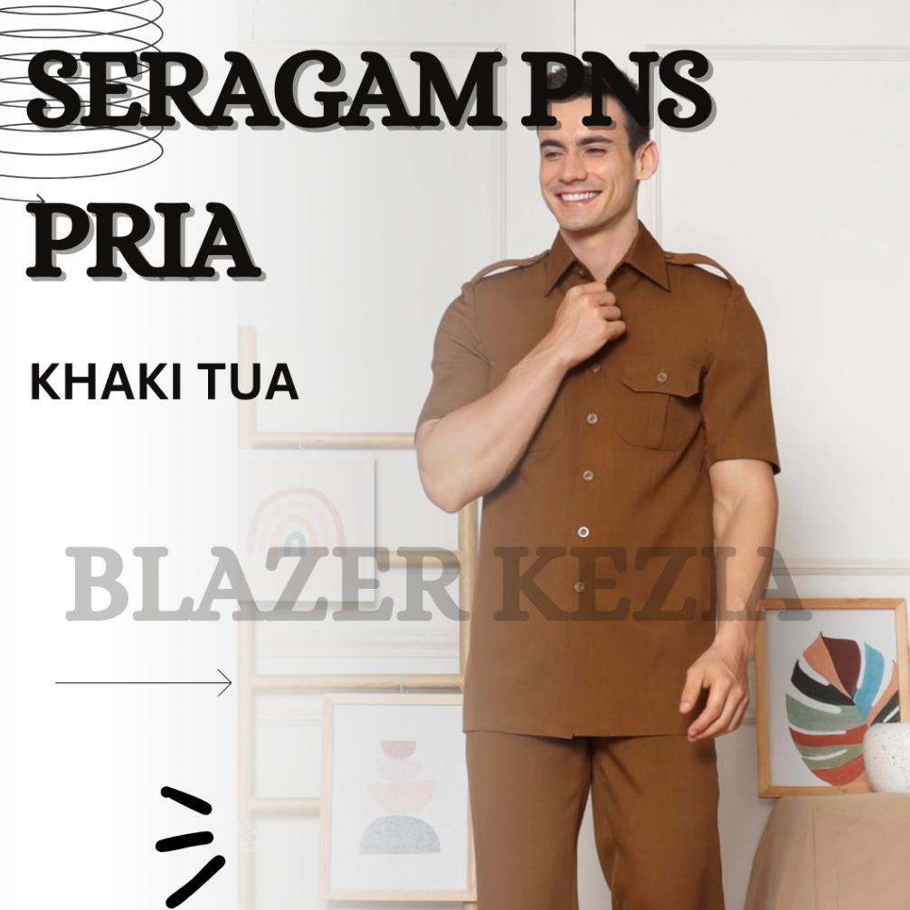 PREMIUM [PREMIUM] BAJU SERAGAM DINAS PRIA PNS ASN PDH PEMDA GURU KEKI KHEKI KHAKI TUA COKLAT TERBARU