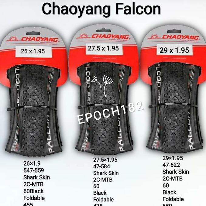 Ban Luar Sepeda Chaoyang Falcon 26 x 1.95, 27.5 x 1.95 & 29 x 1.95 Kev