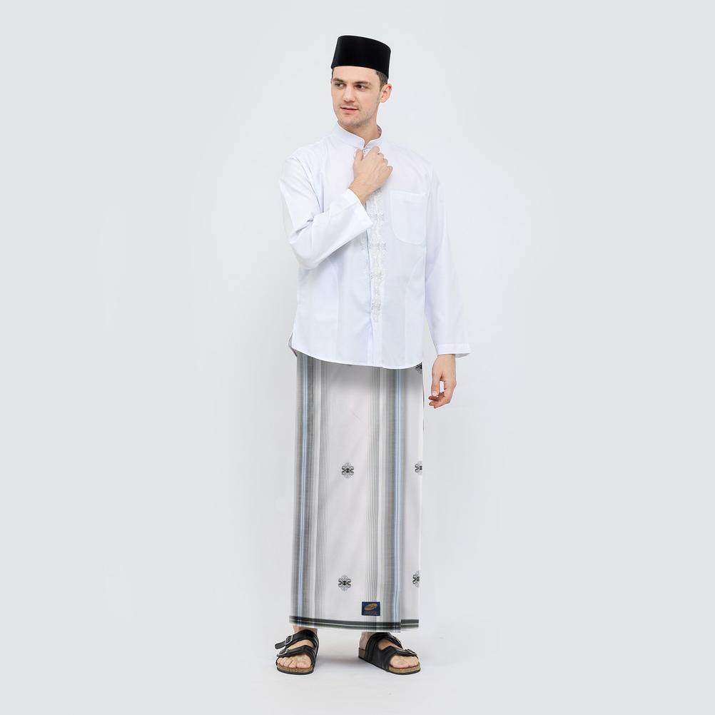 ORIGINAL SARUNG ATLAS UNIVERSAL 670 SONGKET PUTIH ABU