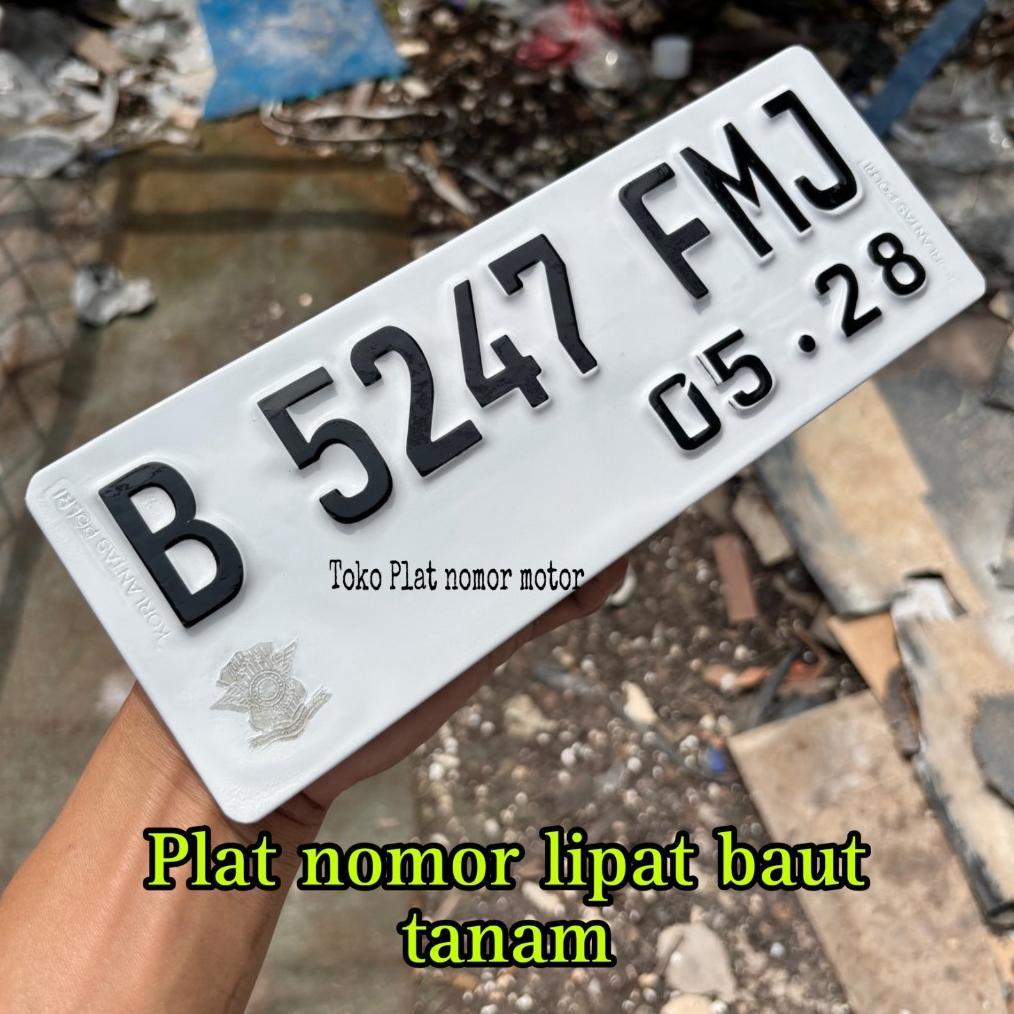 Plat nomor baut tanam motor custom plat nomor motor lipat baut tanam