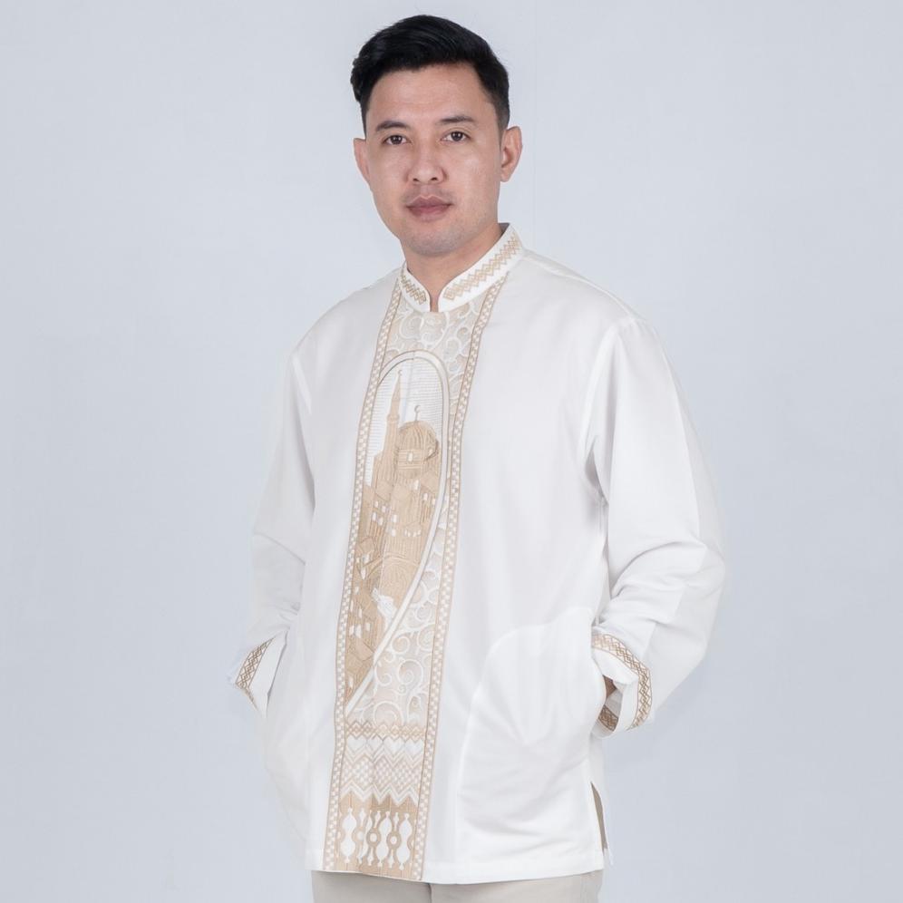 ORIGINAL BENHILL TAQWA KOKO BORDIR PRIA PANJANG OFF WHITE 2419-2494-95