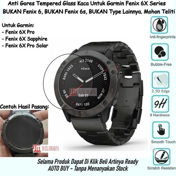 Anti Gores Tempered Glass - Garmin Fenix 6x Pro / Pro Solar / Sapphire