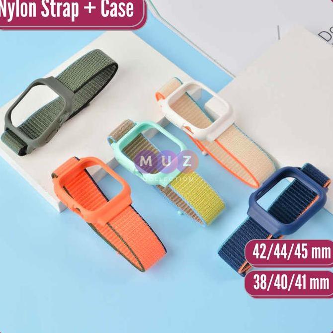 2 in 1 Strap + Case untuk AppIe watch series 1 2 3 4 5 6 7 8 T500 / T55 /T500+Pro / HW / IWO /DT / S