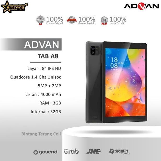 Bestone- Advan tablet belajar advan tab a8 ram 3+32gb garansi resmi Free