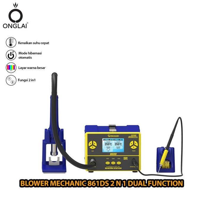 TERBARU Blower Mechanic 861DS 2 in 1 Dual Function Blower Digital Solder Solder Uap Dual Function Ho