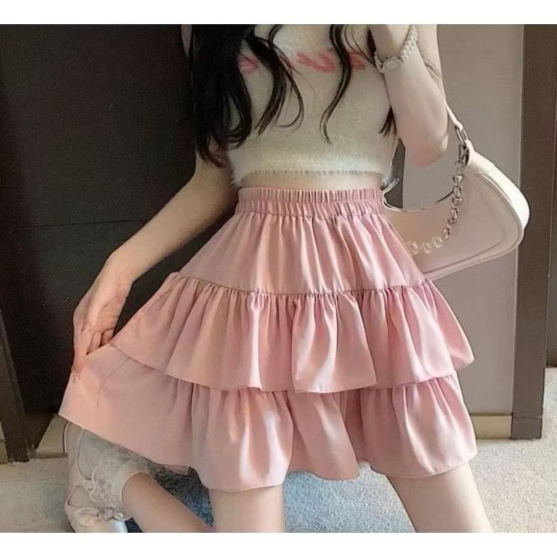 HOT PRODUCT DF - ROK POLLY MINI SKIRT SUSUN PENDEK / ROK WANITA PENDEK