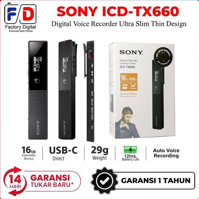 Bestone- Sony ICD-TX660 Voice Recorder Digital Alat Perekam Suara Original