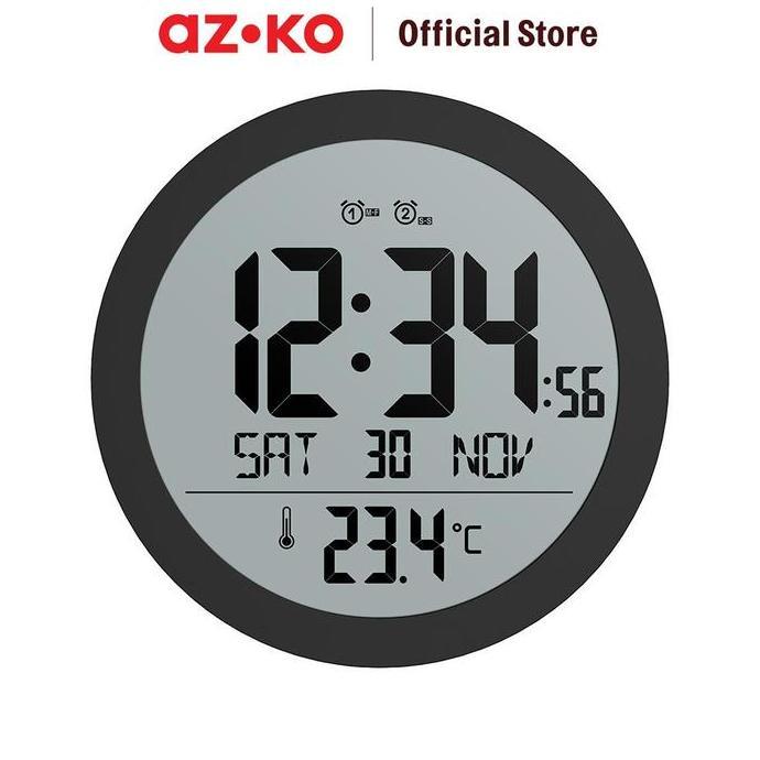 FORHOM JAM DINDING LCD DIGITAL ROUND - HITAM