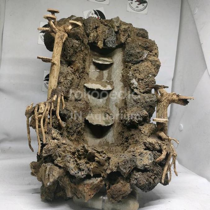 Tebing Air Terjun Alami Tebing Aquascape Aquarium Uk. L