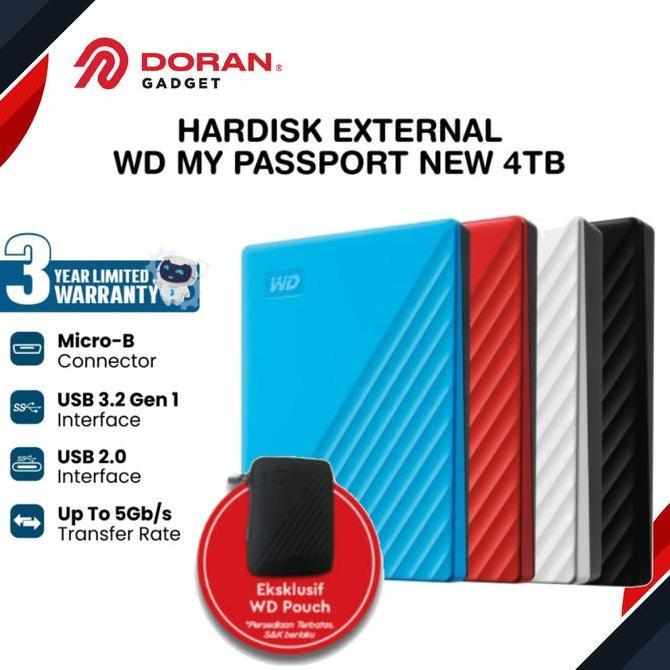 WD MY PASSPORT 4TB HD HDD EXTERNAL Western Digital 4 TB Original
