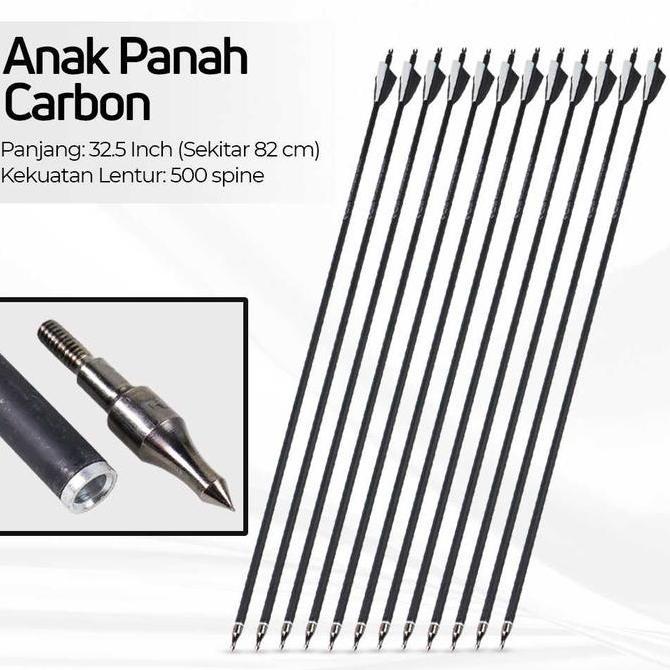 ACCMOS Anak Panah Carbon Arrow 32.5 Inch 500 Spine 12 PCS - CE31