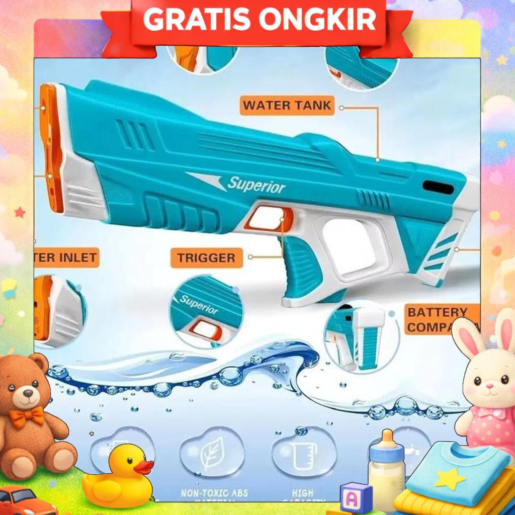 Mainan Anak Watergun Air Elektrik Otomatis - Water Gun Elektrik
