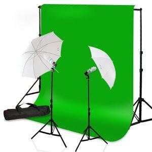 Paket Background Green Screen Dan Lighting Continuous Lighting Green Screen
