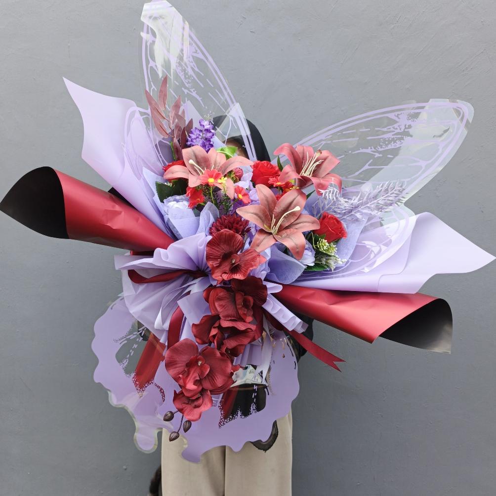 [Hello.Missflorist] (Artificial) Bouquet Mariposa Lily Dengan Anggrek Juntai