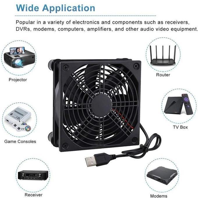 Cooling Fan USB Kipas Pendingin TV Box STB Wifi Router Mini Fan Cooler Radiator BISA GOSEND