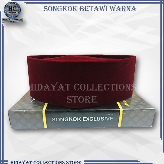 Thebest- Peci Kopiah Songkok Merah Marun Peci Pitung Betawi