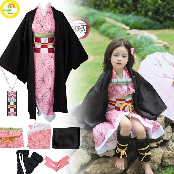 Kostum Kimetsu No Yaiba Anak Costume Kids Cosplay Nezuko Kimetsu No Yaiba Ha Nezuko Costume