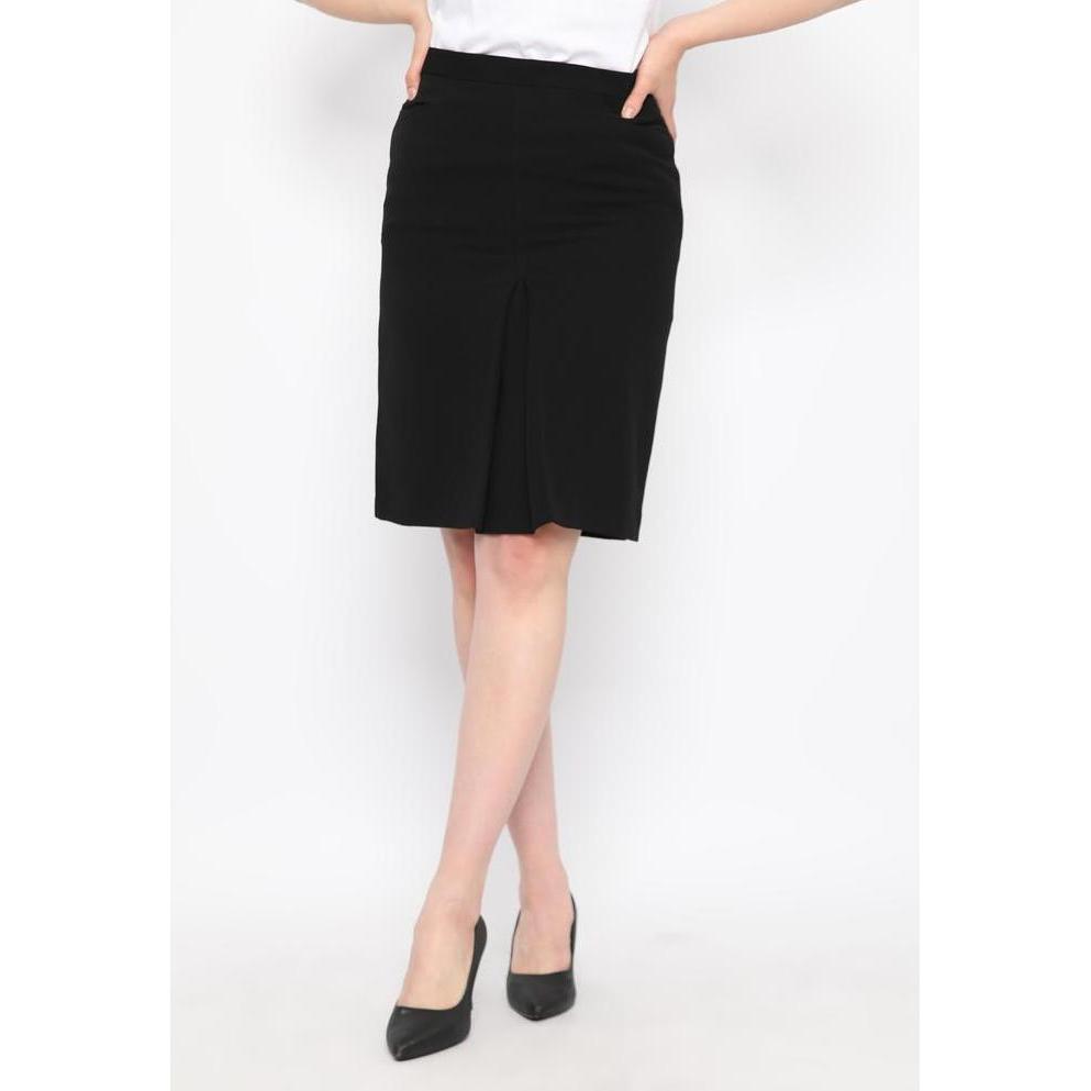 Lyne Halim Rok Span Pendek Kantong - Hitam