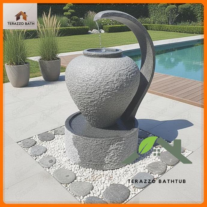 Terlaris Air Mancur Kolam Minimalis Gentong Mewah | Air Mancur Teraso Terazzo Handmade
