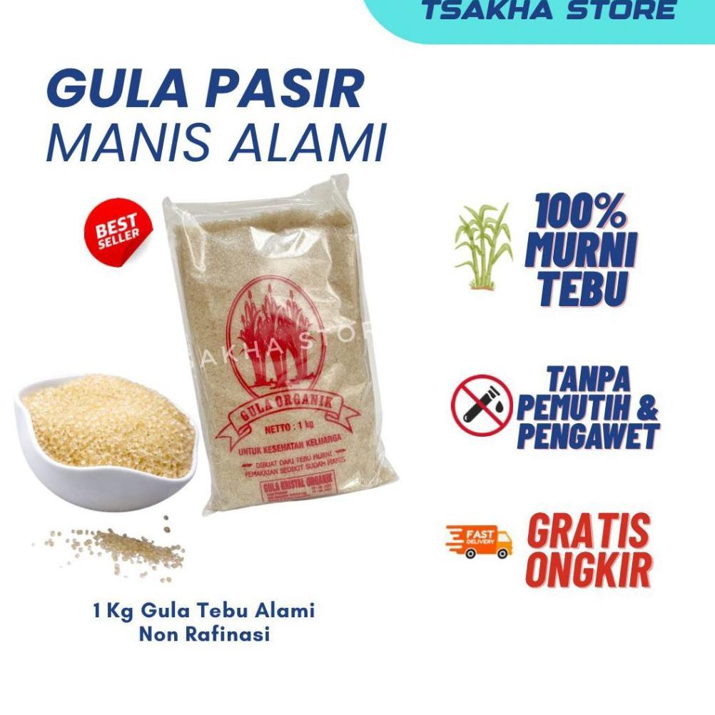 Gula Pasir Alami |Gula Tebu Organik (Gula Pasir No Rafinasi) | Raw Cane Sugar
