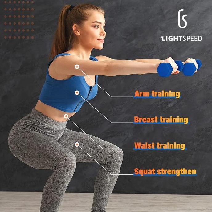 Hghtwee- Lightspeed Dumbell 1Kg / Barbel Mini 1 Kg/ Barbel Wanita / Vinyl Cewek