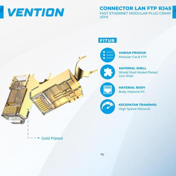 Gaskita- Vention Connector Lan Ftp Rj45 Fast Ethernet Modular Plug Crimp