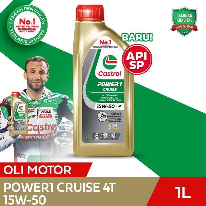 Olinol- Oli Mesin Motor Castrol Power1 Cruise 4T 15W-50 (1L)