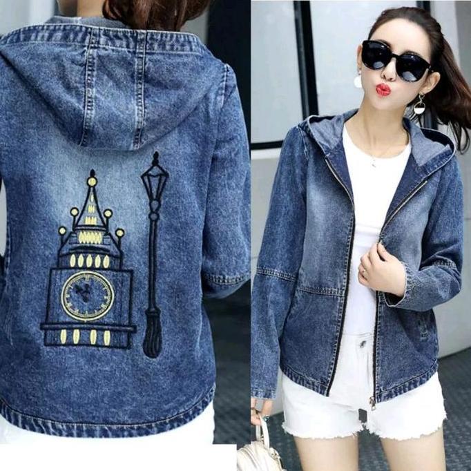 BEST SELLER / PREMIUM JAKET JEANS HOODIE IMPORT/JAKET JEANS WANITA TERBARU