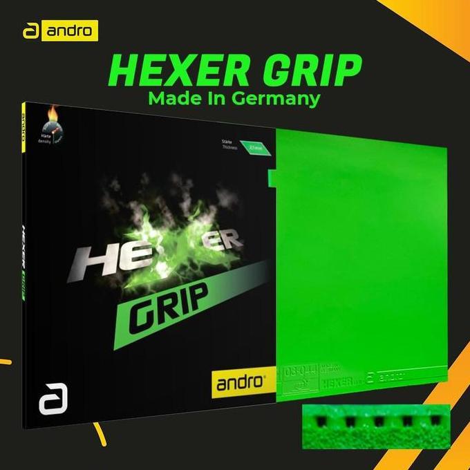 Karet Tenis Meja Andro Hexer Grip Green Hijau Original
