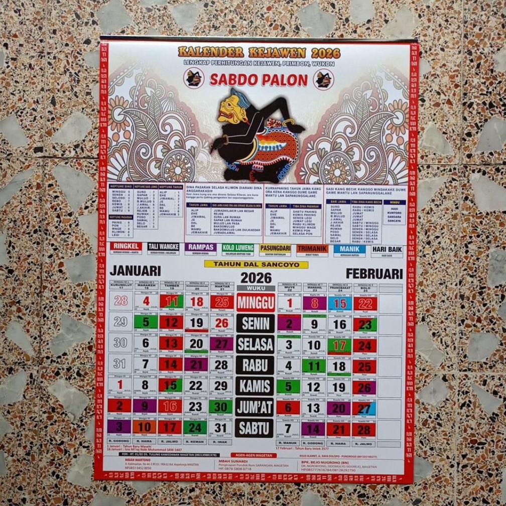 READY Kalender Jawa 2026 Sabdo Palon Kalender Kejawen tanggalan jawa