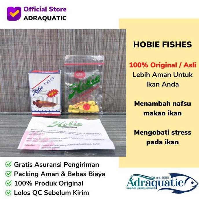 Blebeb- Hobie Fishes Asli Original - Multivitamin Penambah Nafsu Makan Ikan Obat Vitamin Arwana Pil 