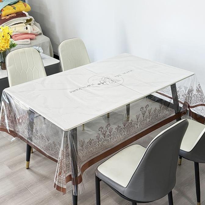 Promo <Cod> Loyal Bosque Taplak Meja Transparan Motif Anti Gores Anti Cakar Kucing / Taplak Meja Mak