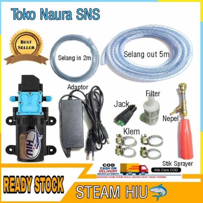 Serbaledeng- Dinamo Pompa Hiu 12V / Set Alat Cuci Steam Motor / Steam Sprayer