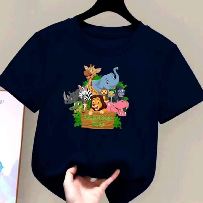 DF287 >> Baju kaos atasan RAGUNAN ZOO anak cowok-cewek/Kaos anak anak sampai dewasa