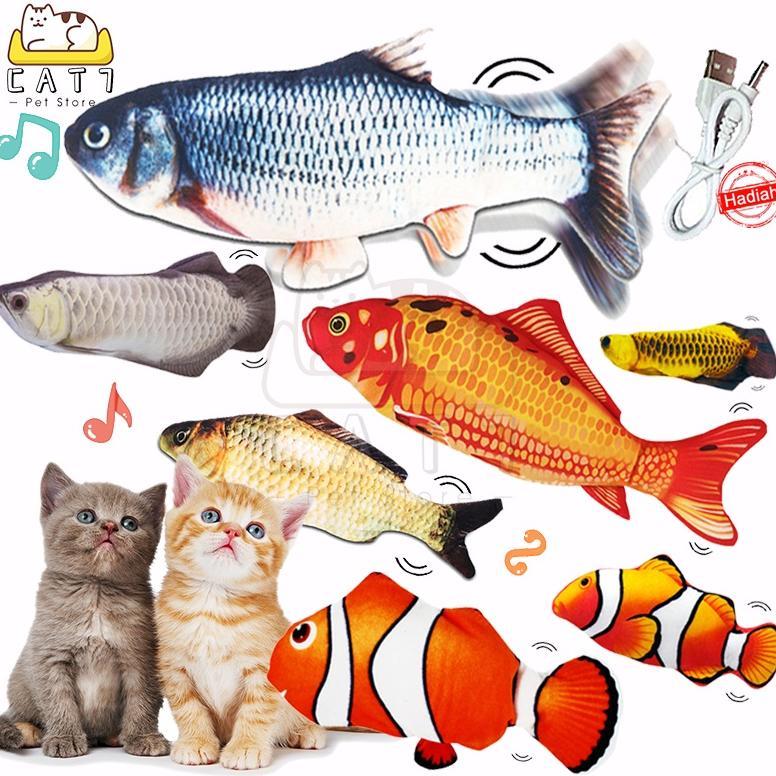 Mainan Kucing Mainan Ikan Goyang-Goyang / Nemo Uget Lucu Kucing Arwana Ikan Gerak Gerak Mainan Ikan 
