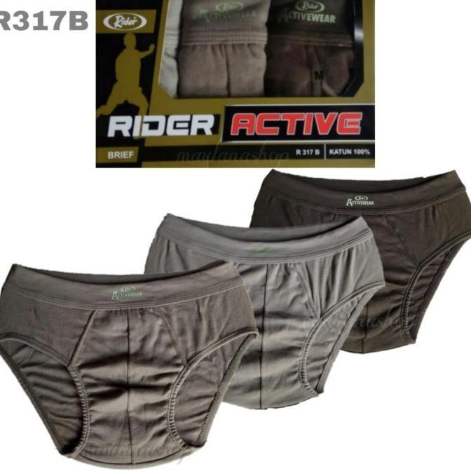 3PCS CD PRIA DEWASA RIDER R317B KARET LEBAR BAHAN KATUN
